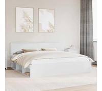Teenpull Solid Pine Wood Bed Frame 200 x 200 cm, Slatted Base, Platform Structure, Headboard, 200 kg Capacity, Easy-Clean Modern Bedroom Bed