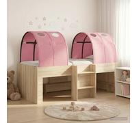 Teenpull Sonoma and Pink Engineered Wood Bed Frame with Tunnel, Slatted Base, 75 x 190 cm, 4 Piece Set for Bedroom, Storage Under Bed, Home Assembly, Up to 2 People