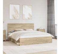 Teenpull Sonoma Bed Frame 180 x 200 cm Solid Pine Wood Bed Frame with slatted Base, headboard, Modern Bedroom Support, Durable Structure for Adult, Guest, and Home Use
