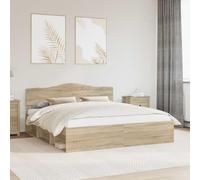 Teenpull Sonoma Bed Frame 180 x 200 cm Solid Pine Wood, slatted Base, headboard, Mattress Support, Platform Bed for Bedroom, Guest Room, Easy Assembly, Durable Finish