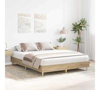 Teenpull Sonoma Bed Frame Engineered Wood Platform Base for 152 x 203 cm Mattress, Durable Indoor Bedroom Use, Modern Minimalist Design, Easy Assembly, Support for restful Sleep