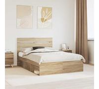 Teenpull Sonoma Cama somier Base lecho canapé cabecero Estructura para colchón 140 x 190 cm, Madera de Pino Macizo y Madera elaborada, Dormitorio, Soporte y Descanso