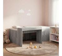 Teenpull Sonoma Gray Kids Loft Bed with Desk, Engineered Wood Frame, slatted Base, 80 x 200 cm, Indoor Use, Space Saving Study Area for Single Sleeper