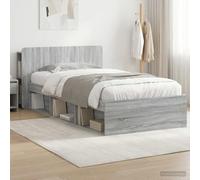 Teenpull Sonoma Gray Storage Bed Frame 100 x 200 cm Wooden Structure with slatted Support, Under Bed Drawers, Modern Bedroom Platform for Adult and Guest Rooms, Space Saving Interior Use