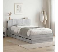Teenpull Sonoma Gray Storage Bed Frame 80 x 200 cm with Integrated Drawers, Wooden Engineered Structure, Contemporary Platform Base for Bedroom Organization and Daily Rest, Indoor Use, 1 Person