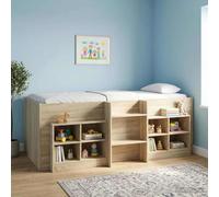 Teenpull Sonoma Kids Loft Bed Frame, Wood Structure, 203 x 101.1 x 68.5 cm, 80 x 200 cm Mattress fit, Built in Ladder, underbed Storage, Indoor Use, Space Saving Bedroom Solution