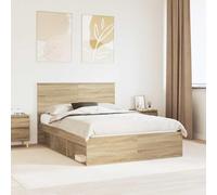 Teenpull Sonoma King Bed Frame 160 x 200 cm Solid Pine Wood, slatted Base, headboard, Durable Bedroom Structure for Modern Home Comfort and Easy Cleaning