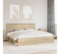 Teenpull Sonoma King Bed Frame Solid Pine Wood 200 x 200 cm, slatted Base, Modern Bedroom Platform, Durable Support, Easy-Care Finish for restful Sleep and Guest Room Use