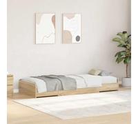 Teenpull Sonoma Oak Bed Frame with headboard 90 x 190 cm, Platform Base, Storage Drawers, Wooden Structure, Indoor Bedroom Use, Durable Support, Easy Assembly, for One Sleeper