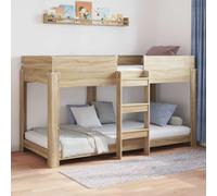 Teenpull Sonoma Oak bunk Bed for Children, 80 x 200 cm Compatible Mattress, Engineered Wood Frame, Space Saving Indoor Bedroom Furniture with slats, Durable Support for Siblings and Guests