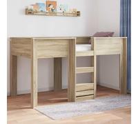 Teenpull Sonoma Oak Kids Bunk Bed 100 x 200 cm Wooden Frame for Bedroom, Space Saving Design, Indoor Use, Sturdy Structure, Compatible with Standard Mattress, Two Level Sleep Setup