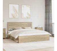 Teenpull Sonoma Pine Solid Wood Bed Frame, Emperor Size 200 x 200 cm, slatted Base, Sturdy Bedroom Structure for Two, Minimalist Design, Easy Clean, 200 kg Support, Warm Modern Look