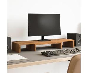 Teenpull Soporte ajustable para monitor de madera de roble Artisan, 80 x 24 x 10,5 cm, para dos monitores, con bandeja para teclado y soporte para portátil, ergonómico, para oficina en casa, juegos
