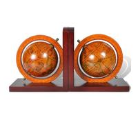 Teenpull Sujetalibros Globo de MDF 16,5 x 17,5 x 9,5 cm, 2 unidades, decorativos y macizos para oficina, estudio, salón, antideslizante y ahorra espacio para organizar libros y documentos