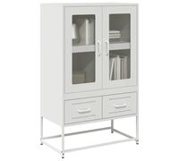 Teenpull Tabla elevadora blanca de acero laminado en frío, 68 x 39 x 111,5 cm, con puertas y cajones, para salón, comedor, oficina, espacio de almacenamiento versátil, diseño moderno