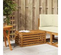 Teenpull Taburete de exterior de madera maciza de acacia natural, 79 x 43 x 37 cm, resistente a la intemperie, ampliable como módulo de sofá de jardín para terraza, balcón y exterior, ahorra espacio
