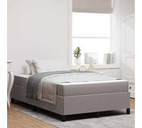 Teenpull Taupe Box Spring Bed 120 x 190 cm upholstered Bed Frame with Medium Firmness Pocket Spring Mattress, Engineered Wood Structure, Indoor Use, 280 kg Capacity, Modern Bedroom Comfort