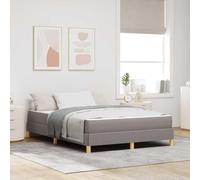 Teenpull Taupe Box Spring Bed with Mattress, 160 x 200 cm Fabric Bed Frame with Slat Base, Wooden Structure, Medium Firm Pocket Springs, 280 kg Capacity for Modern Bedroom