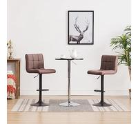 Teenpull Taupe Fabric Swivel Bar Stools, Set of 2, Adjustable Height Counter Chairs for Kitchen Island Dining Room