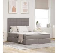 Teenpull Taupe Storage Bed with 140 x 200 cm Mattress, upholstered Metal Frame, Side Lift Ottoman Base, Medium Support, Bedroom Storage Solution for Adult and Guest Rooms, 280 kg Load Capacity