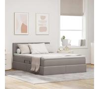 Teenpull Taupe Storage Bed with Mattress, 140 x 200 cm, somier Base, canapé, cabecero, Estructura, colchón, Dormitorio, elevable Hydraulic Lift, upholstered, Space-Saving Storage for Home