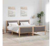 Teenpull Taupe upholstered Bed Frame with headboard, 180 x 200 cm, Pine Wood slats Platform Base, Storage Space Under Bed, Indoor Bedroom Use, Modern Design for Adult Home Comfort