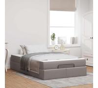 Teenpull Taupe upholstered Bed Frame with Mattress, 120 x 200 cm, Plywood Structure, Medium Support, Storage Drawers, Indoor Use, Modern Bedroom for Adults and Guests