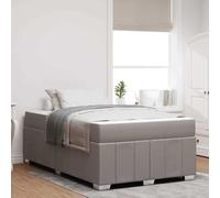 Teenpull Taupe upholstered Bed Frame with Mattress, 120 x 200 cm, Wooden Slat Base, Breathable Fabric, Medium Firm Pocket Spring Support, 280 kg Capacity, for Bedroom Comfort and Stable Sleep