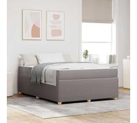 Teenpull Taupe upholstered Bed Frame with Mattress 160 x 200 cm, Wooden Slat Base, Modern Bedroom Platform Bed for Two, Durable Support, 280 kg MAX Load, Easy Assembly