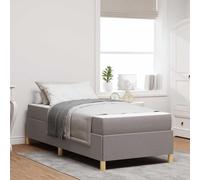 Teenpull Taupe upholstered Bed Frame with Mattress, 80 x 200 cm Single Base, slatted Support, Storage-Ready Design for Bedroom, Adult, Guest, and Space-Saving Home Use, Easy Assembly, 140 kg Load