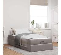 Teenpull Taupe upholstered Bed Frame with Mattress, 90 x 200 cm, Plywood Structure, Integrated Storage Drawers, Medium Firmness Foam, Indoor Bedroom Use, Modern Space Saving Design