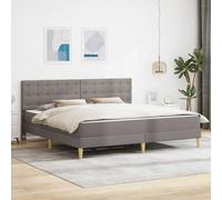 Teenpull Taupe upholstered Bed Frame with Mattress, Super King 180 x 200 cm, Plywood Slat Base, Padded headboard, Under Bed Storage, for Bedroom Comfort and Indoor Use