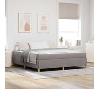 Teenpull Taupe upholstered Bed Frame with Mattress, Super King 180 x 200 cm, Wooden Slat Base, Storage Support, Modern Bedroom Design for Adults and Couples, Easy Assembly, 280 kg Capacity