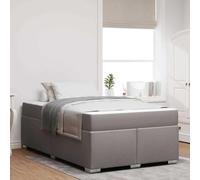 Teenpull Taupe upholstered Bed Frame with Pocket Spring Mattress, 120 x 200 cm, Wooden Slat Base, Modern Bedroom Support, Two-Person Use, 280 kg Load Capacity, Easy Assembly