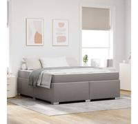 Teenpull Taupe upholstered Bed Frame with Pocket Spring Mattress, 180 x 200 cm Super King, Wooden Slat Base, Medium Firm Support, 280 kg Capacity, Modern Bedroom Comfort for Two