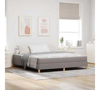 Teenpull Taupe upholstered Box Spring Bed with Mattress, 180 x 200 cm, Wooden Frame, slatted Base, Medium Firm Pocket Springs, Modern Bedroom Support for Two