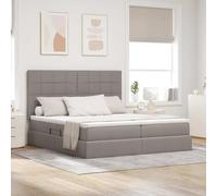 Teenpull Taupe upholstered Storage Bed Frame 180 x 200 cm with Hydraulic Lift, Metal Base, Polyester headboard, Medium Mattress, for Modern Bedroom Organization and Daily Rest