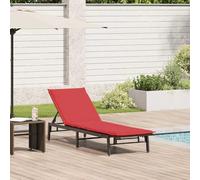 Teenpull Tumbona de jardín de polirratán marrón con soporte, ajustable, resistente a la intemperie, plegable, con respaldo y reposacabezas para terraza, balcón y piscina