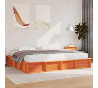 Teenpull Wax Brown Pine Wood Bed Frame, Super King 180 x 200 cm, Platform Base with slats, Bedroom Structure for Indoor Use, Supports up to 220 kg, Easy Assembly, Modern Home Decor