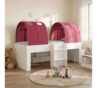 Teenpull White and Red Loft Bed for Kids with 3 Piece Tunnel, Engineered Wood Bed Frame, 203 x 111 x 68.5 cm, Indoor Use, Durable Sleep Support for Bedroom