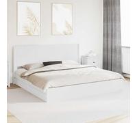 Teenpull White Bed Frame with Storage and Integrated headboard, Wood Engineered Structure, for 180 x 200 cm Mattress, 203 x 186.5 x 100 cm, Indoor Use, Supports up to 280 kg