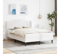 Teenpull White upholstered Bed Frame 120 x 190 cm with Padded headboard, Plywood Structure, Under Bed Storage, Easy Assembly for Bedroom, Indoor Use, Supports Two Sleepers and Modern Rest Comfort