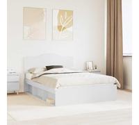 Teenpull Wooden Bed Frame 150 x 200 cm Solid Pine, Bed Base with headboard, slatted Support, Bedroom Platform for Adult and Guest Rooms, Durable, Easy to Clean, 200 kg Load