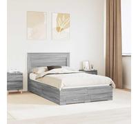 Teenpull Wooden Bed Frame with Drawer and Headboard, Plywood Platform Base, Slatted Support, Adjustable 90.4 to 100 cm, Indoor Bedroom Storage for Mattress, Sleep Comfort, Space Saving