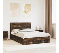 Teenpull Wooden Bed Frame with Drawer and headboard, Plywood Structure, Storage Base, slatted Support, Water Resistant Finish, Adjustable 90.4 to 100 cm, Indoor Bedroom Use, Assembly Required