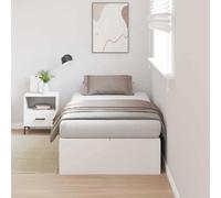 Teenpull Wooden Bed Frame with Storage, Plywood, 80 x 200 cm Single Bed Base, Hidden Compartment, hinged Door, Compact Bedroom Platform, Sturdy Support for Guest Rooms and Space Saving Organization