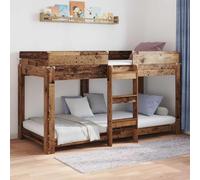 Teenpull Wooden Bunk Bed for Children, Old Wood Finish, 90 x 190 cm Compatible Mattress, Space Saving Structure with slatted Support for Indoor bedrooms and Shared Rooms