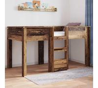 Teenpull Wooden bunk Bed for Kids in Aged Wood Finish, 100 x 200 cm Mattress Size, Durable Interior Frame for Bedroom, Space Saving Sleeping and Play Solution for Shared Rooms and Daily Rest