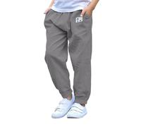 Teens Girls Casual Linen Trousers Baggy Summer Drawstring Elastic Waisted Jogging Pants Kids Outdoor Athletic Tracksuit Bottom Hiking Sweatpants Beach Plain Trousers Streetwear