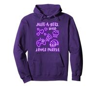 Teens Just A Girl Who Loves Purple Joy Womens Purple Color Sudadera con Capucha
